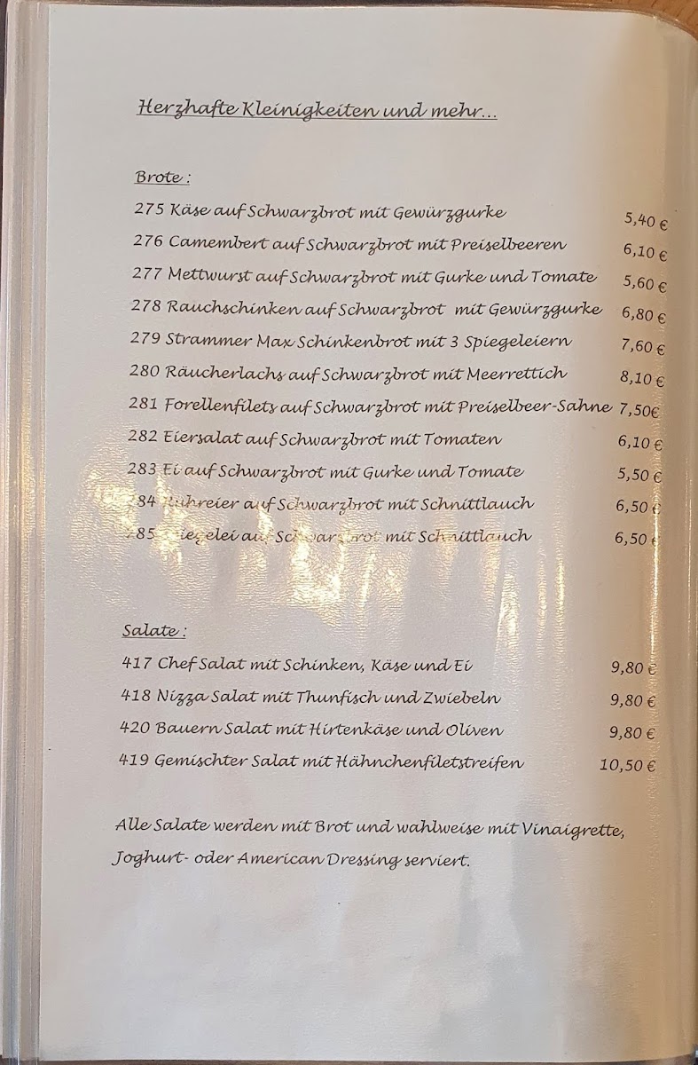 Menu - Café Zur Schleuse | Landrecht photo 3